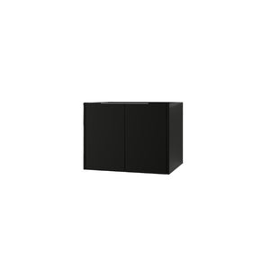 English Elm 24 Inch Wall Mounted Floating Bathroom Vanity Plywood Cabinet with Soft Close Doors Black B2775P510755