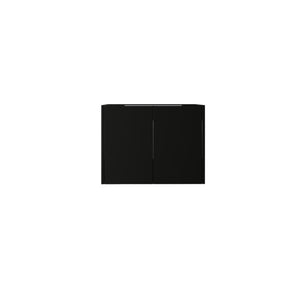 English Elm 24 Inch Wall Mounted Floating Bathroom Vanity Plywood Cabinet with Soft Close Doors Black B2775P510755