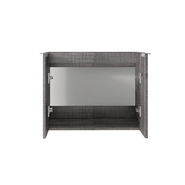 English Elm 24 Inch Wall Mounted Floating Bathroom Vanity Plywood Cabinet with Soft Close Doors Grey - B B2775P510756