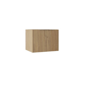 English Elm 24 Inch Wall Mounted Floating Bathroom Vanity Plywood Cabinet with Soft Close Doors Oak - B B2775P510757