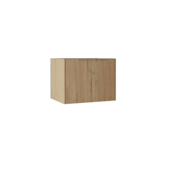 English Elm 24 Inch Wall Mounted Floating Bathroom Vanity Plywood Cabinet with Soft Close Doors Oak - B B2775P510757