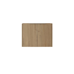 English Elm 24 Inch Wall Mounted Floating Bathroom Vanity Plywood Cabinet with Soft Close Doors Oak - B B2775P510757