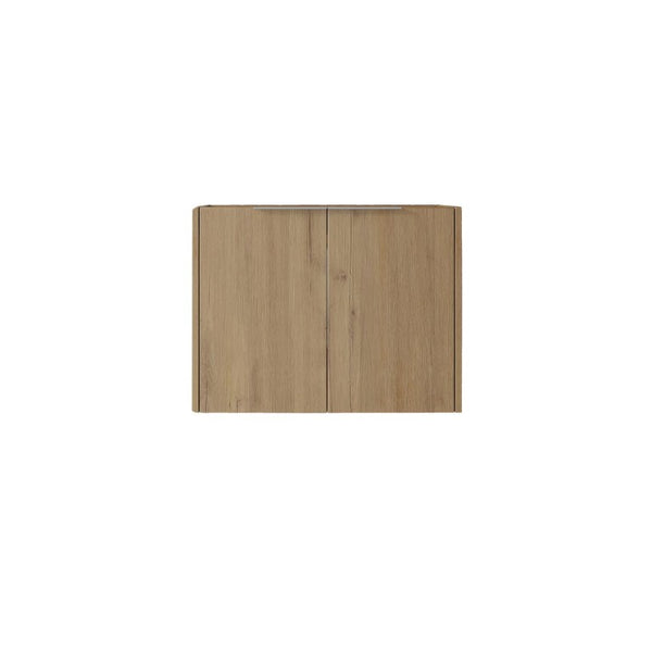 English Elm 24 Inch Wall Mounted Floating Bathroom Vanity Plywood Cabinet with Soft Close Doors Oak - B B2775P510757