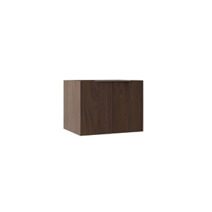 English Elm 24 Inch Wall Mounted Floating Bathroom Vanity Plywood Cabinet with Soft Close Doors Brown B2775P510758