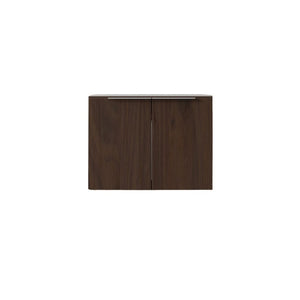 English Elm 24 Inch Wall Mounted Floating Bathroom Vanity Plywood Cabinet with Soft Close Doors Brown B2775P510758