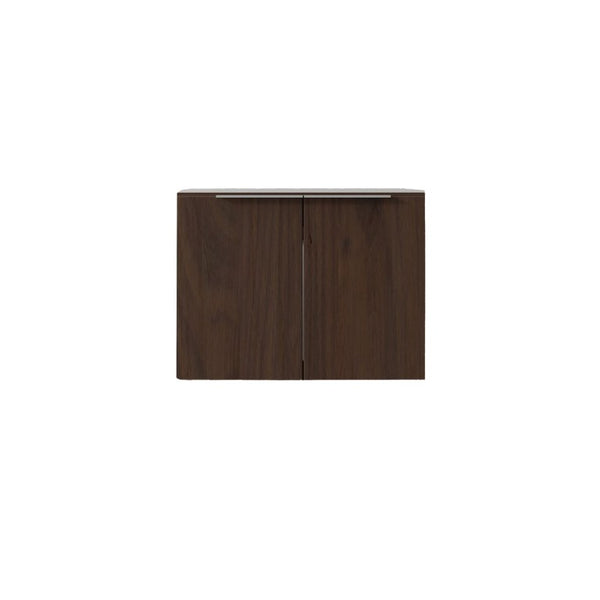 English Elm 24 Inch Wall Mounted Floating Bathroom Vanity Plywood Cabinet with Soft Close Doors Brown B2775P510758