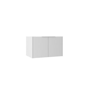 English Elm 30 Inch Floating Bathroom Vanity with Plywood Build Soft Close Doors Grey Finish White B2775P510761