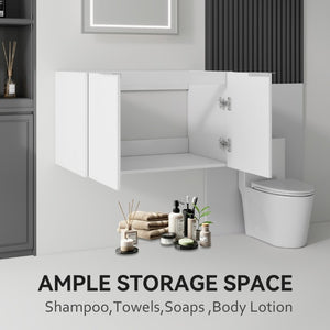 English Elm 30 Inch Floating Bathroom Vanity with Plywood Build Soft Close Doors Grey Finish White B2775P510761