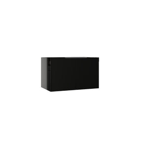 English Elm 30 Inch Floating Bathroom Vanity with Plywood Build Soft Close Doors Grey Finish Black B2775P510762