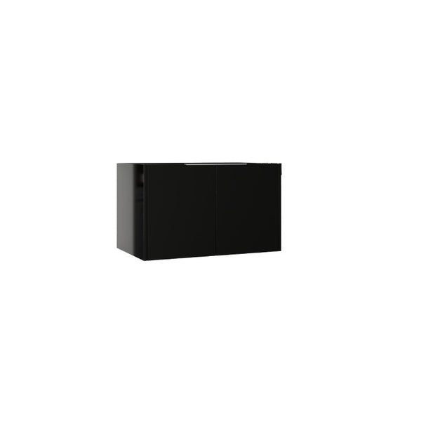 English Elm 30 Inch Floating Bathroom Vanity with Plywood Build Soft Close Doors Grey Finish Black B2775P510762