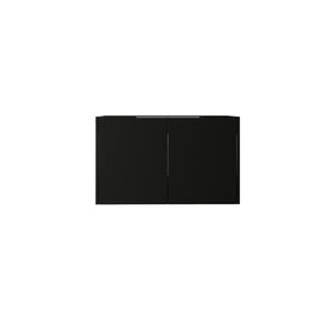 English Elm 30 Inch Floating Bathroom Vanity with Plywood Build Soft Close Doors Grey Finish Black B2775P510762