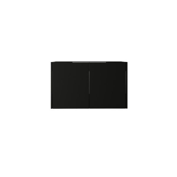 English Elm 30 Inch Floating Bathroom Vanity with Plywood Build Soft Close Doors Grey Finish Black B2775P510762
