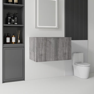 English Elm 30 Inch Floating Bathroom Vanity with Plywood Build Soft Close Doors Grey Finish Grey - B B2775P510763