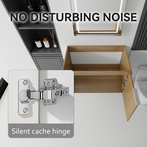 English Elm 30 Inch Floating Bathroom Vanity with Plywood Build Soft Close Doors Grey Finish Oak - B B2775P510764