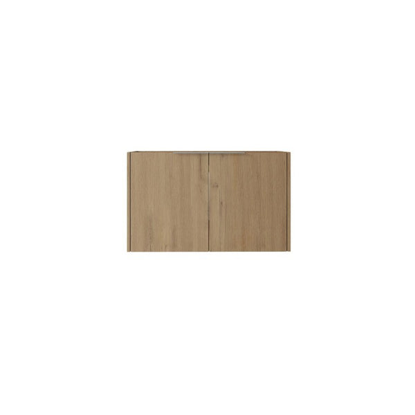 English Elm 30 Inch Floating Bathroom Vanity with Plywood Build Soft Close Doors Grey Finish Oak - B B2775P510764