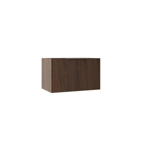 English Elm 30 Inch Floating Bathroom Vanity with Plywood Build Soft Close Doors Grey Finish Brown B2775P510765