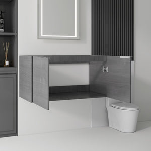 English Elm 36 Inch Floating Plywood Bathroom Vanity Cabinet with Soft Close Doors and Storage Grey - A B2775P510766