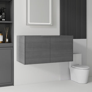 English Elm 36 Inch Floating Plywood Bathroom Vanity Cabinet with Soft Close Doors and Storage Grey - A B2775P510766