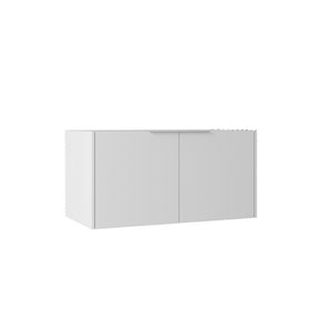 English Elm 36 Inch Floating Plywood Bathroom Vanity Cabinet with Soft Close Doors and Storage White B2775P510768