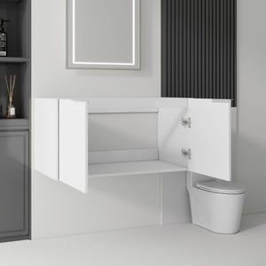 English Elm 36 Inch Floating Plywood Bathroom Vanity Cabinet with Soft Close Doors and Storage White B2775P510768