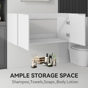 English Elm 36 Inch Floating Plywood Bathroom Vanity Cabinet with Soft Close Doors and Storage White B2775P510768