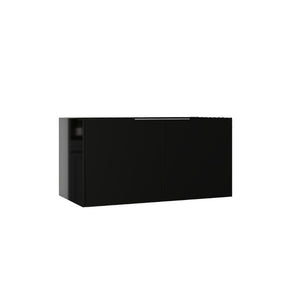 English Elm 36 Inch Floating Plywood Bathroom Vanity Cabinet with Soft Close Doors and Storage Black B2775P510769