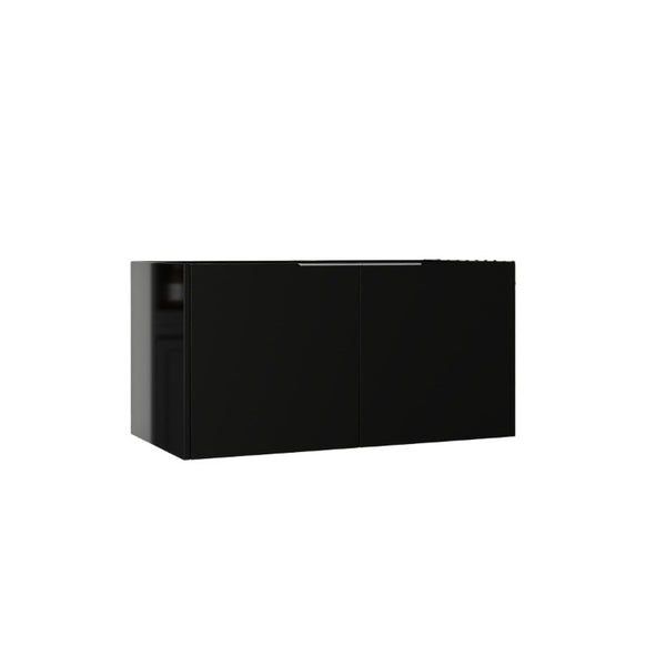 English Elm 36 Inch Floating Plywood Bathroom Vanity Cabinet with Soft Close Doors and Storage Black B2775P510769