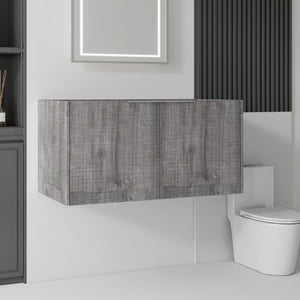 English Elm 36 Inch Floating Plywood Bathroom Vanity Cabinet with Soft Close Doors and Storage Grey - B B2775P510770