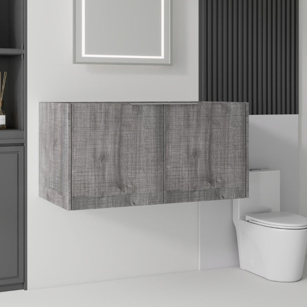 English Elm 36 Inch Floating Plywood Bathroom Vanity Cabinet with Soft Close Doors and Storage Grey - B B2775P510770