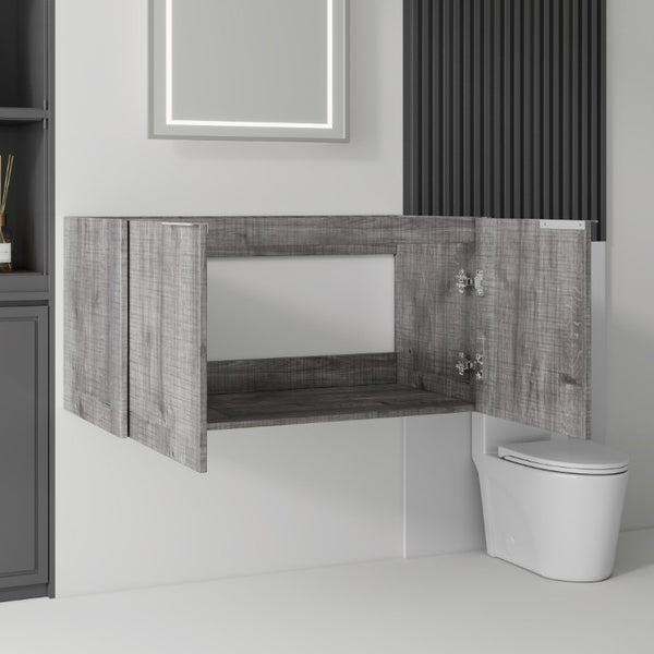 English Elm 36 Inch Floating Plywood Bathroom Vanity Cabinet with Soft Close Doors and Storage Grey - B B2775P510770