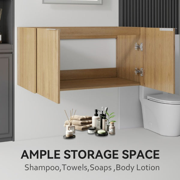 English Elm 36 Inch Floating Plywood Bathroom Vanity Cabinet with Soft Close Doors and Storage Oak - B B2775P510771