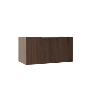 English Elm 36 Inch Floating Plywood Bathroom Vanity Cabinet with Soft Close Doors and Storage Brown B2775P510772