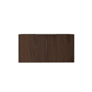 English Elm 36 Inch Floating Plywood Bathroom Vanity Cabinet with Soft Close Doors and Storage Brown B2775P510772