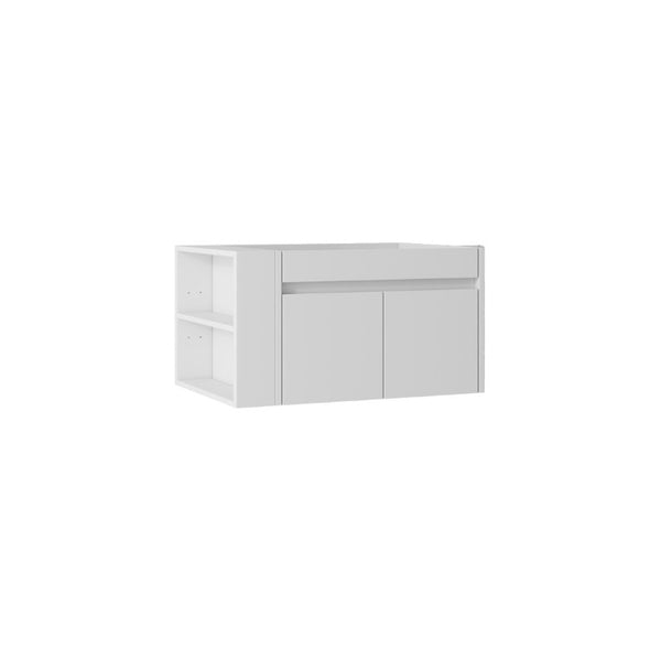 English Elm 30 Inch Wall Mounted Floating Bathroom Vanity Plywood Cabinet with Soft Close Drawers White B2775P510773