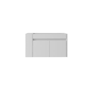 English Elm 30 Inch Wall Mounted Floating Bathroom Vanity Plywood Cabinet with Soft Close Drawers White B2775P510773