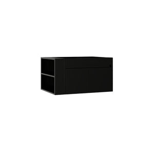 English Elm 30 Inch Wall Mounted Floating Bathroom Vanity Plywood Cabinet with Soft Close Drawers Black B2775P510774