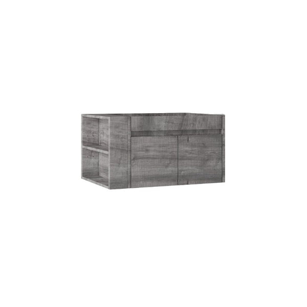 English Elm 30 Inch Wall Mounted Floating Bathroom Vanity Plywood Cabinet with Soft Close Drawers Grey B2775P510775