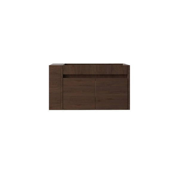 English Elm 30 Inch Wall Mounted Floating Bathroom Vanity Plywood Cabinet with Soft Close Drawers Brown B2775P510777