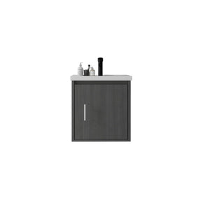 English Elm 20 Inch Floating Bathroom Vanity with Plywood Cabinet and Ceramic Sink for Small Spaces Grey - A B2775P510793