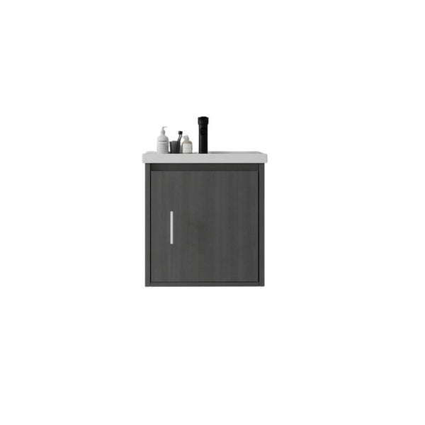 English Elm 20 Inch Floating Bathroom Vanity with Plywood Cabinet and Ceramic Sink for Small Spaces Grey - A B2775P510793
