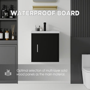 English Elm 20 Inch Floating Wall Mount Bathroom Vanity Solid Plywood Ceramic Basin Soft Close B2775P510794