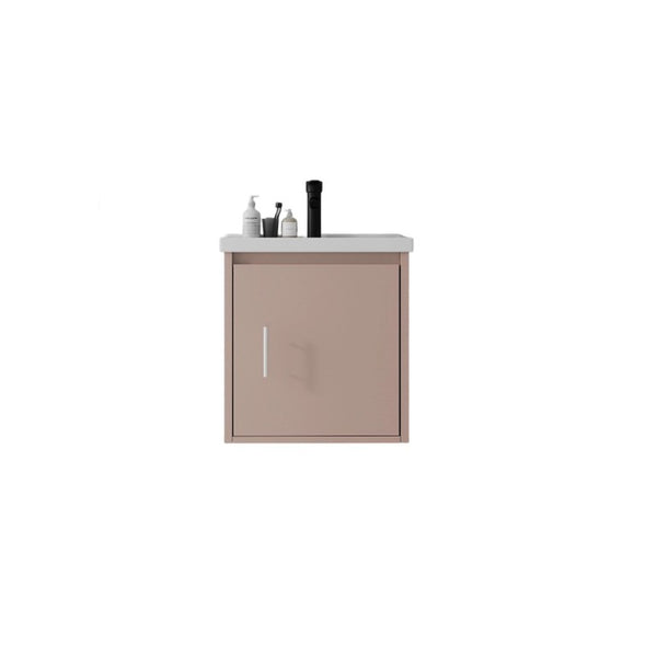 English Elm 20 Inch Floating Bathroom Vanity with Plywood Cabinet and Ceramic Sink for Small Spaces Pink B2775P510797