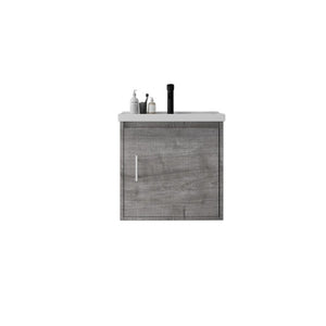 English Elm 20 Inch Floating Bathroom Vanity with Plywood Cabinet and Ceramic Sink for Small Spaces Grey - B B2775P510798