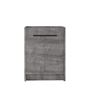 English Elm 24 Inch Freestanding Bathroom Vanity Cabinet Plywood Build with Soft Close Doors Grey B2775P510813