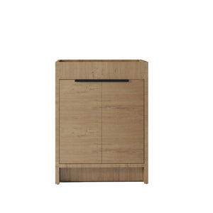English Elm 24 Inch Freestanding Bathroom Vanity Cabinet Plywood Build with Soft Close Doors Oak B2775P510814