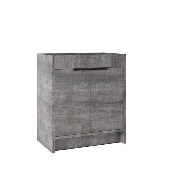 English Elm 30 Inch Freestanding Bathroom Vanity Cabinet Plywood Build Soft Close Doors Gray Finish Grey B2775P510816