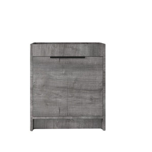 English Elm 30 Inch Freestanding Bathroom Vanity Cabinet Plywood Build Soft Close Doors Gray Finish Grey B2775P510816