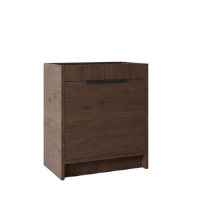 English Elm 30 Inch Freestanding Bathroom Vanity Cabinet Plywood Build Soft Close Doors Gray Finish Brown B2775P510818