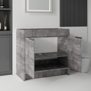 English Elm 30 Inch Freestanding Bathroom Vanity Plywood Cabinet with Soft Close Doors and Storage Grey B2775P510819