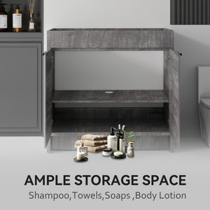 English Elm 30 Inch Freestanding Bathroom Vanity Plywood Cabinet with Soft Close Doors and Storage Grey B2775P510819